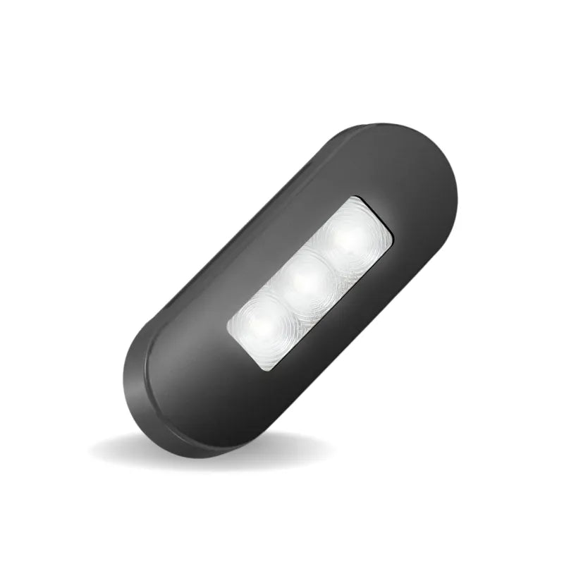 LED Autolamps 86BWM 12/24V Front End Outline Marker Lamp Clear Lens Coloured LEDs Black Steel Bezel Blister Pack
