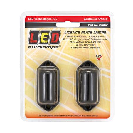 LED Autolamps 30BLM 12/24V LED Number Plate Light LED With 0.14M Lead (2 Pce)