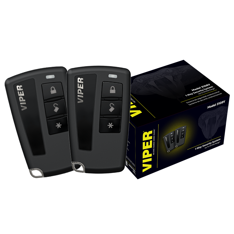 VIPER 3108V enhanced security system with dual 4-button transmitters, control center, and smartphone upgrade compatibility