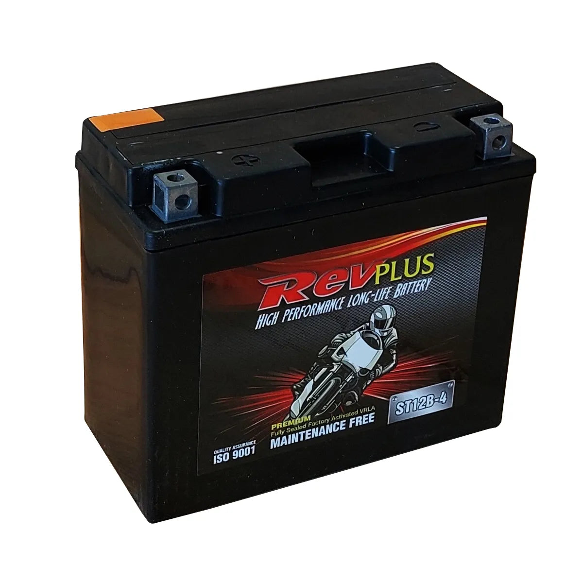 RevPLUS ST12B-4 Premium Fully Sealed Factory Activated VRLA Motorcycle Battery (12V, 10.0Ah)