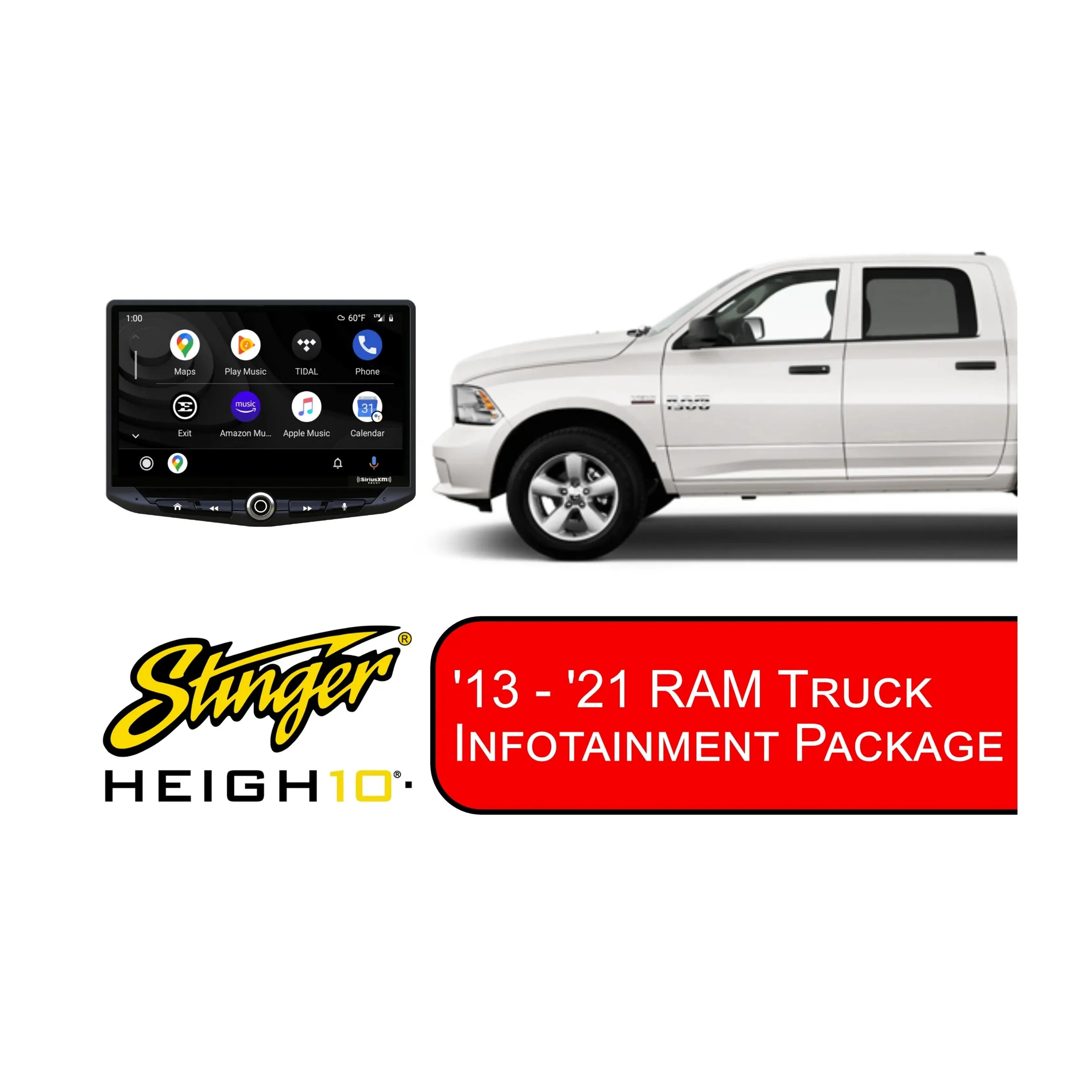 Stinger SRP-RAM13H HEIGH10 Dodge RAM Truck Infotainment Kit 2013 - 2021