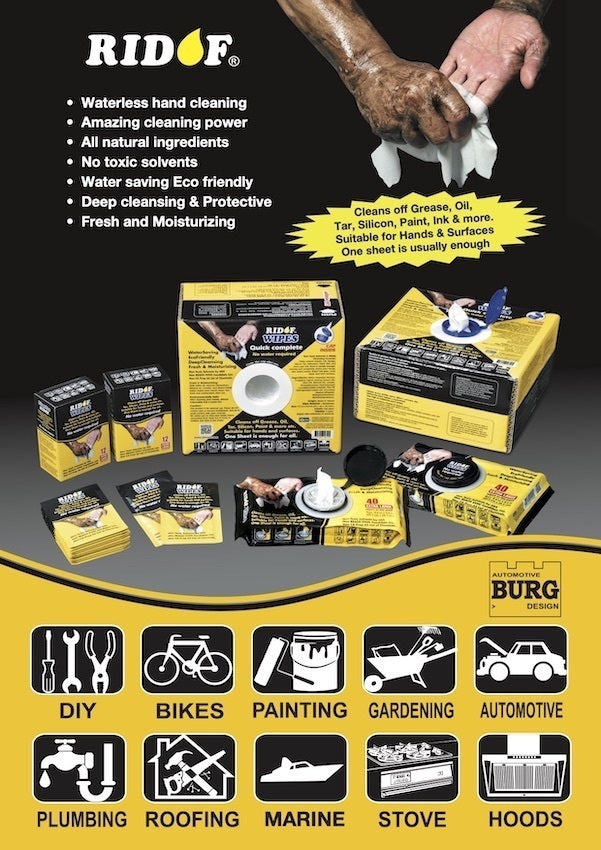 RIDOF 35-071 Antibacterial Cleaning Wipes – 40-Piece Dispenser Pack