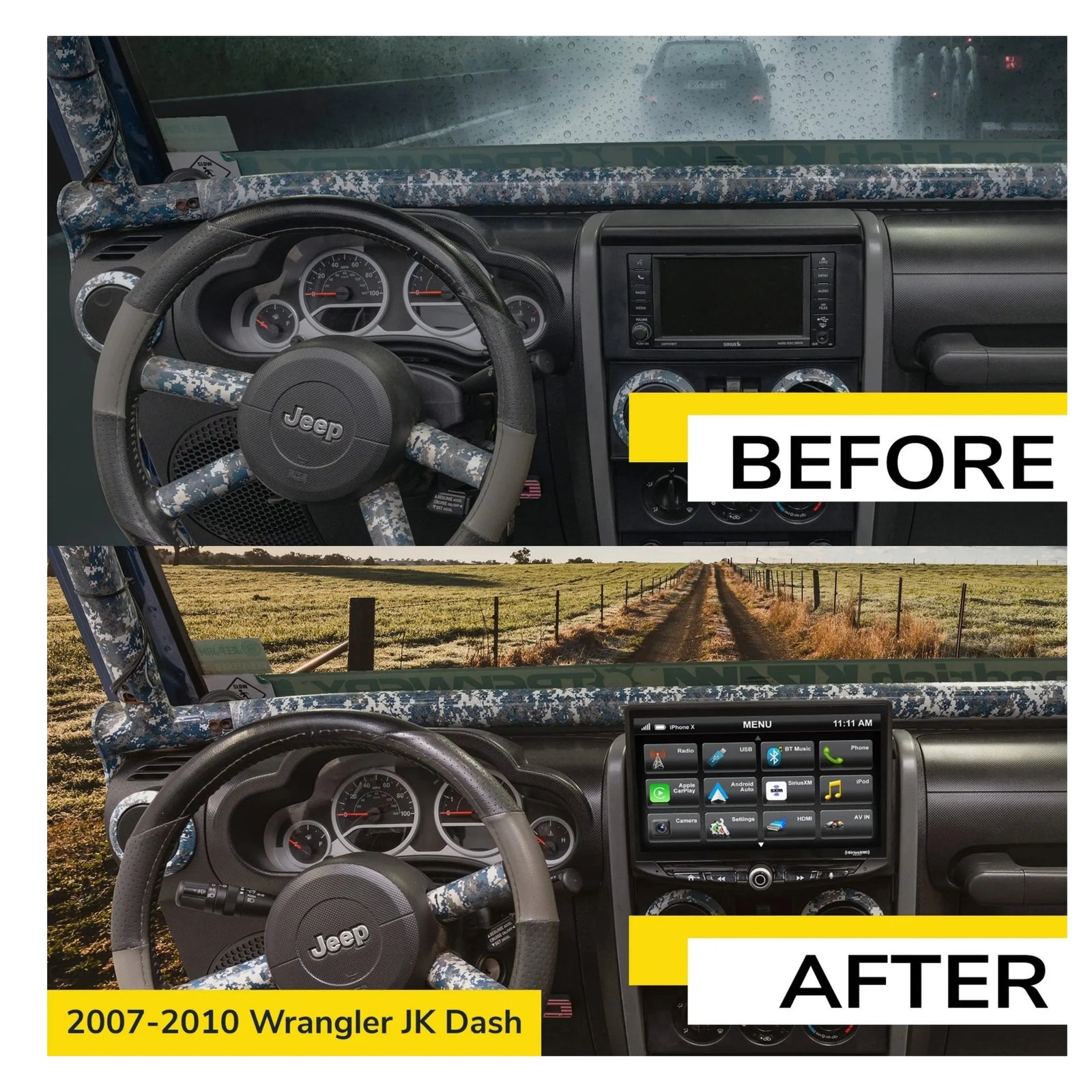 Stinger SRP-JW07H HEIGH10 JEEP Wrangler JK Infotainment Kit 2007 - 2010