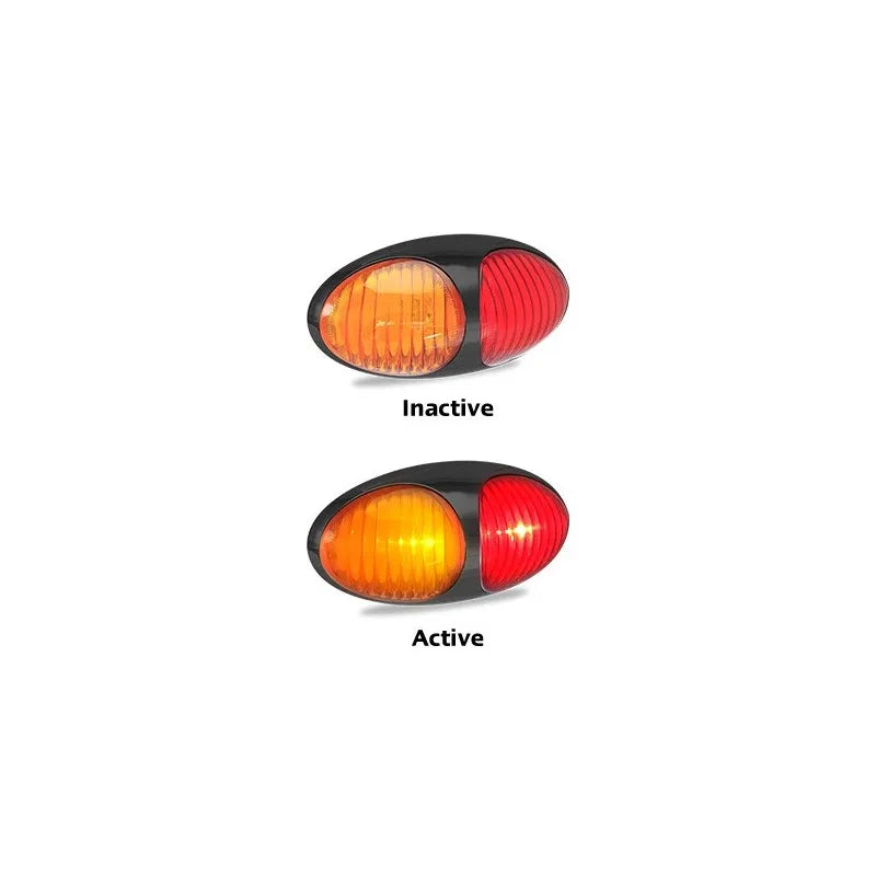 LED Autolamps 37ARM Amber/Red Side Marker LED Red/Amber Lens Black Bezel Blister