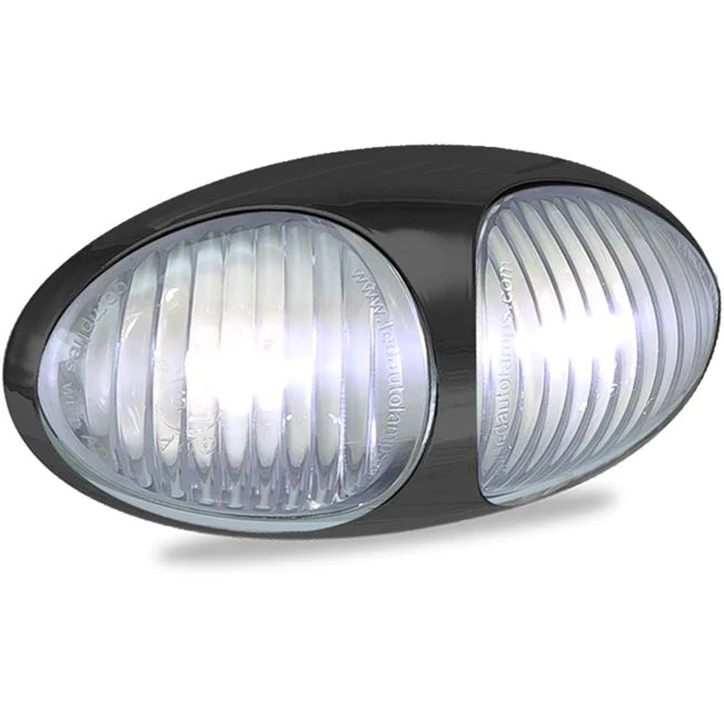 LED Autolamps 37WM Front White LED Marker Clear Lens Black Bezel Blister
