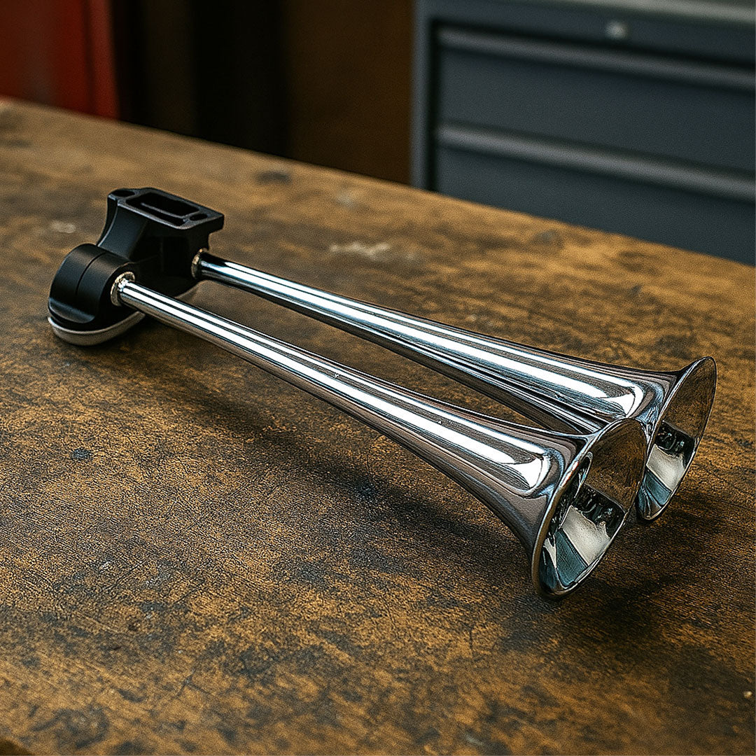 Hella 3PB005411001 | Air Horn 12/24V Loud 118dB Dual-Tone Compact Horn Kit