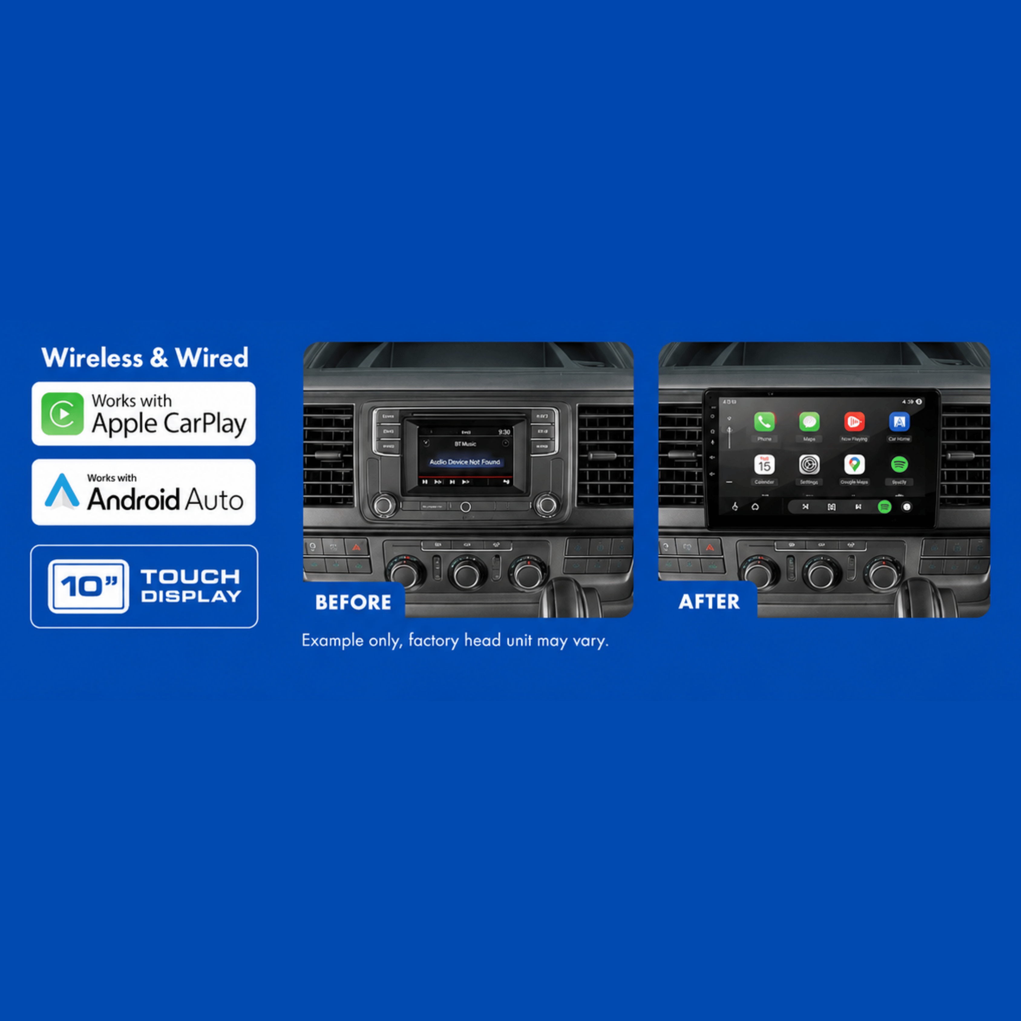 Aerpro AMAVW3 10" Multimedia Receiver Kit Volkswagen Various 2006-2015