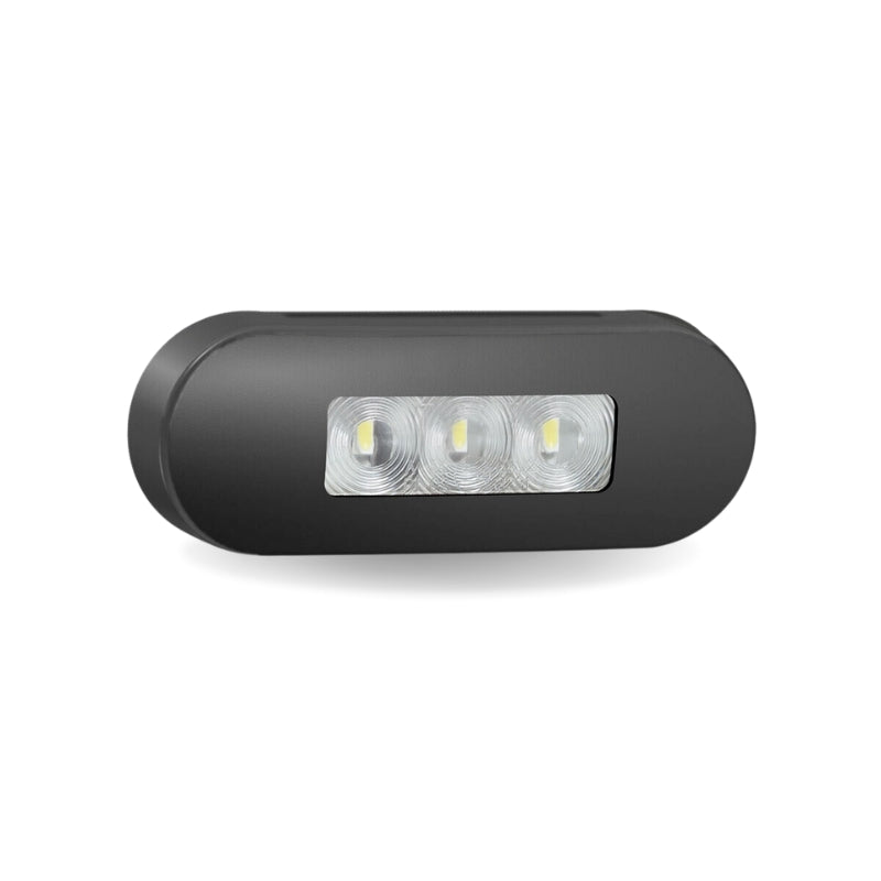 LED Autolamps 86BWM 12/24V Front End Outline Marker Lamp Clear Lens Coloured LEDs Black Steel Bezel Blister Pack