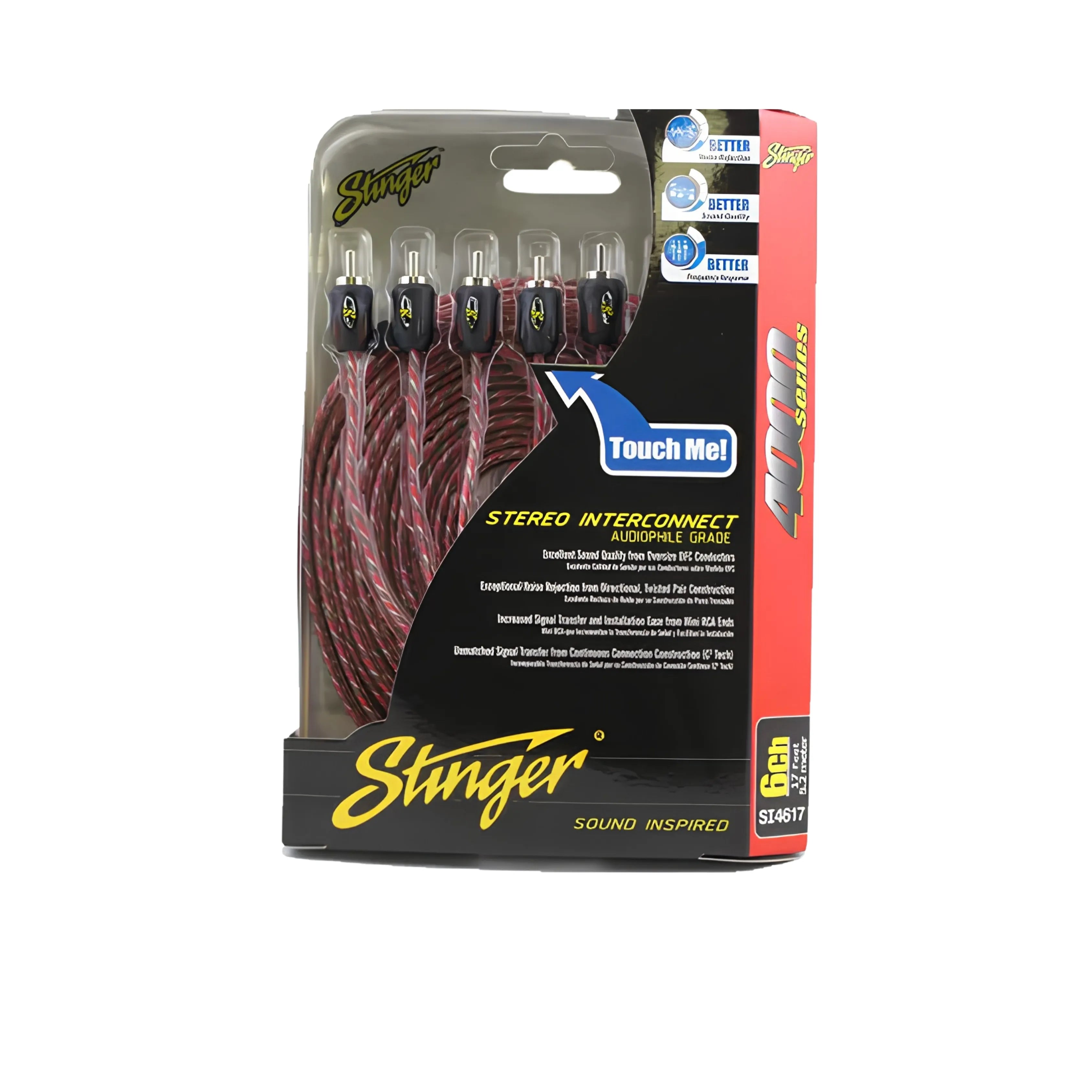 Stinger SI4617 5M 4000 Series 6 Channel RCA Interconnects