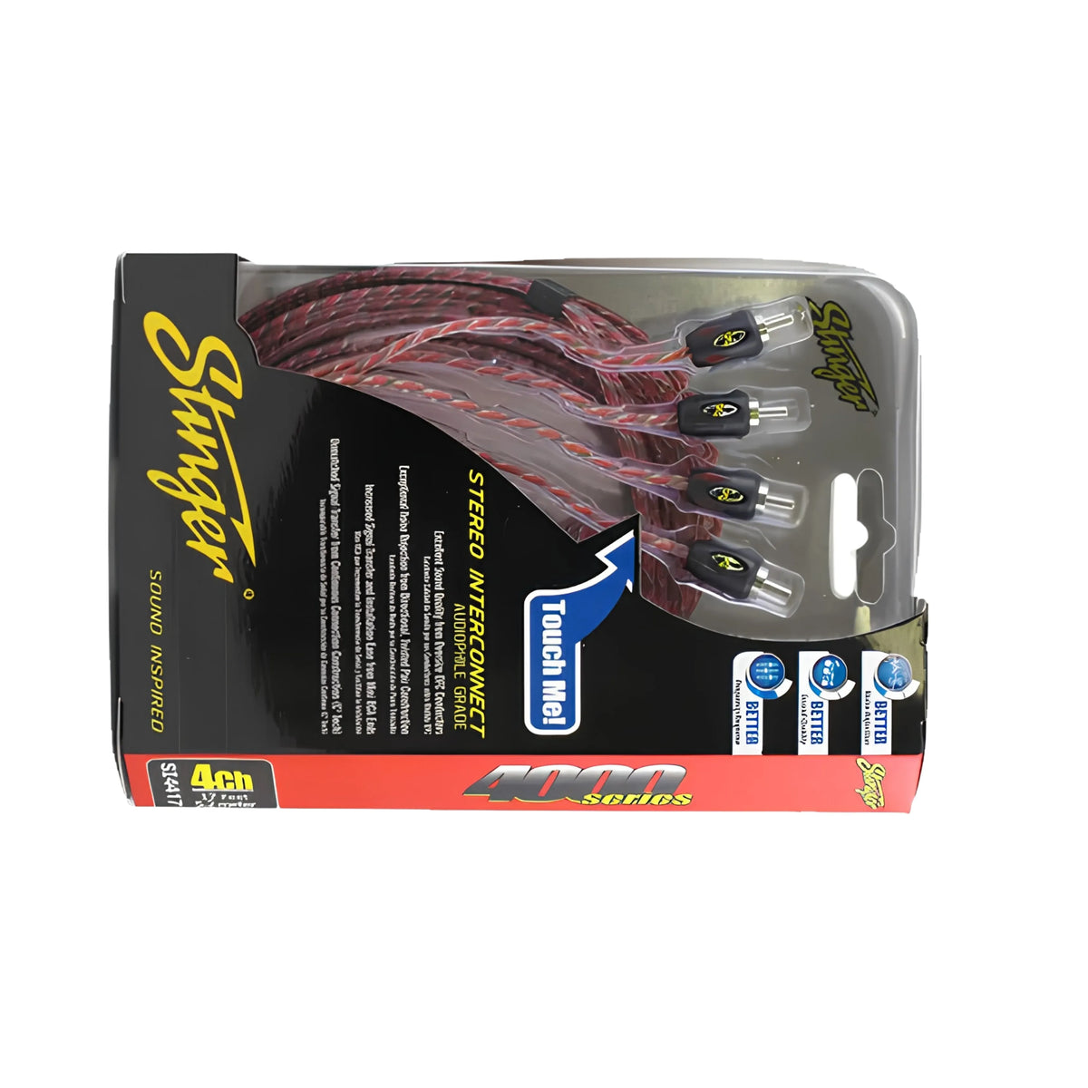 Stinger SI4417 5m 4000 Series 4 Channel RCA Interconnects, view 2