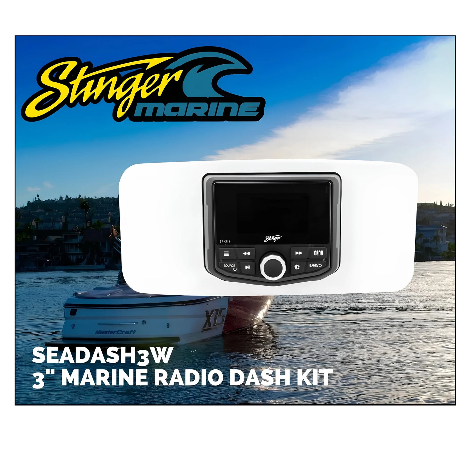 Stinger SEADASH3W 3″ White Universal Marine Radio Dash Kit