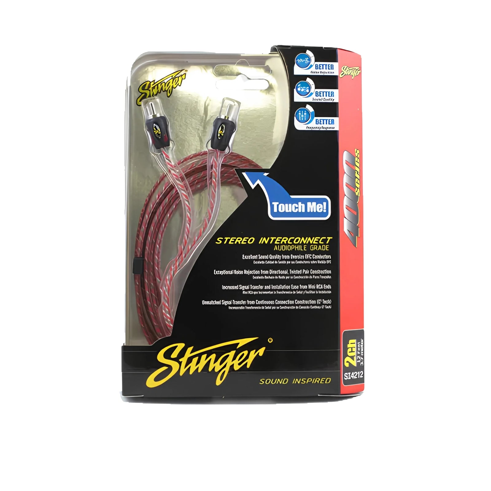 Stinger SI4212 3.6m 4000 Series 2 Channel RCA Interconnects