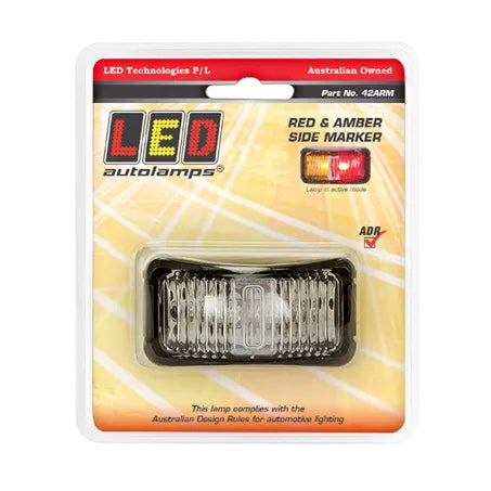 LED Autolamps 42ARM Technologies Side LED Marker 12/24V Lens 16Cm Cable Blister