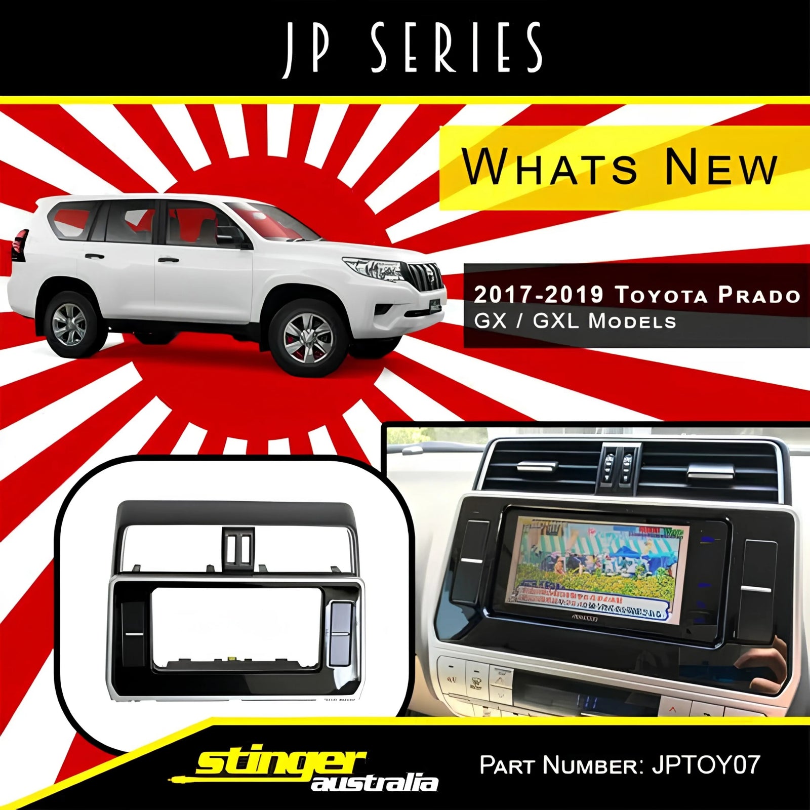 Stinger JPTOY07 JP Series Double DIN Radio Fascia Kit For Toyota Landcruiser Prado