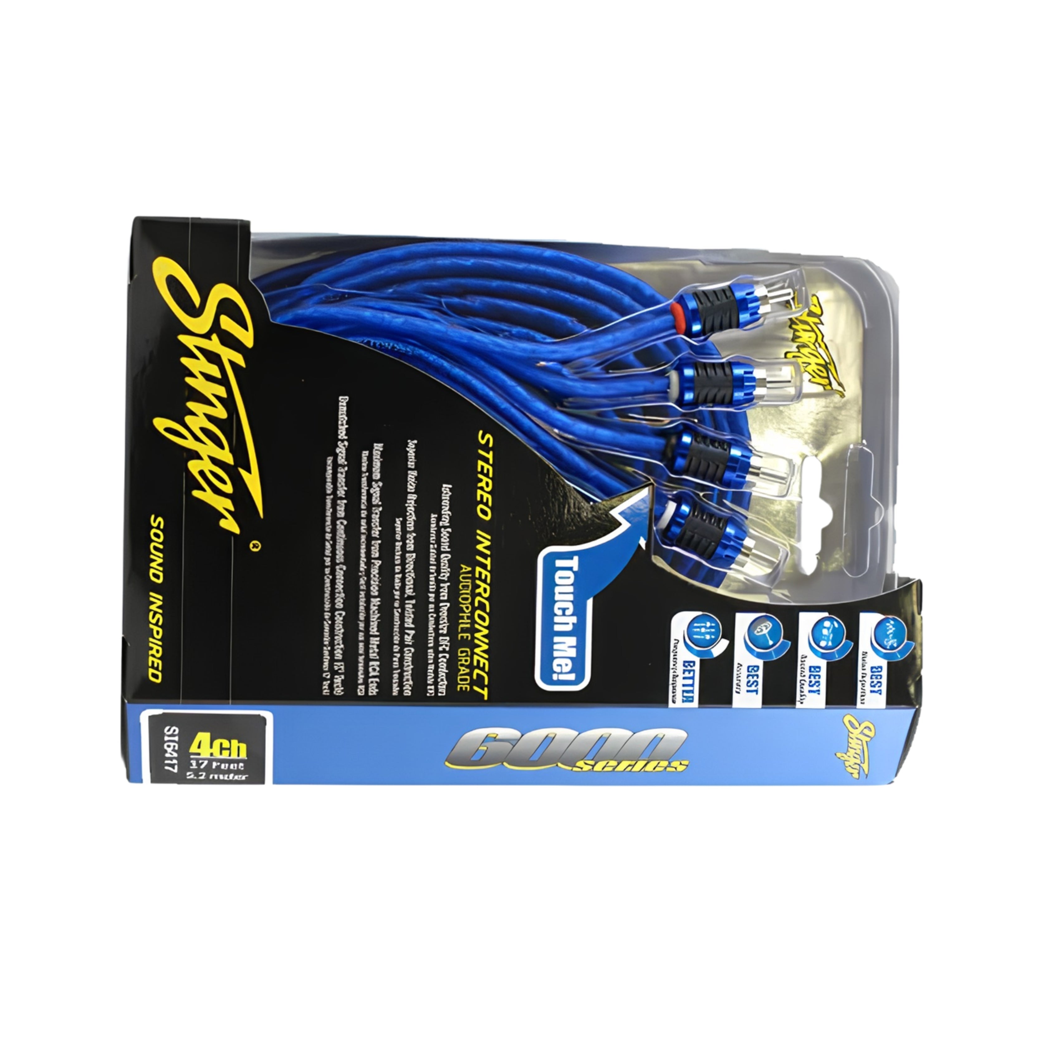 Stinger SI6417 6000 Series 4 Channel 17ft RCA Lead