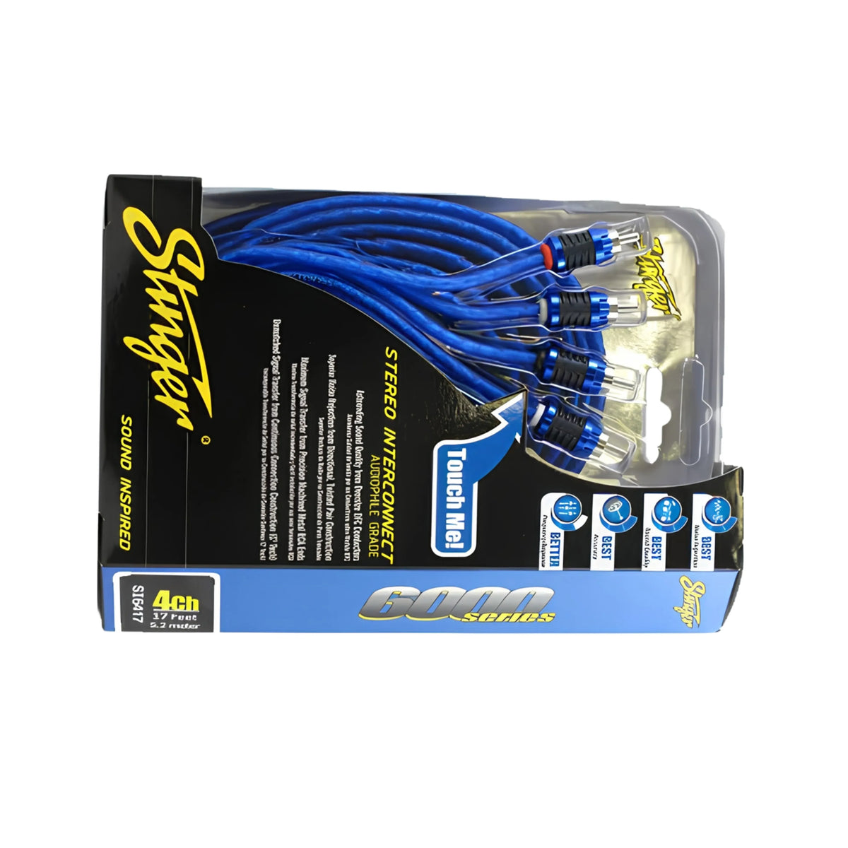 Stinger SI6417 6000 Series 4 Channel 17ft RCA Lead
