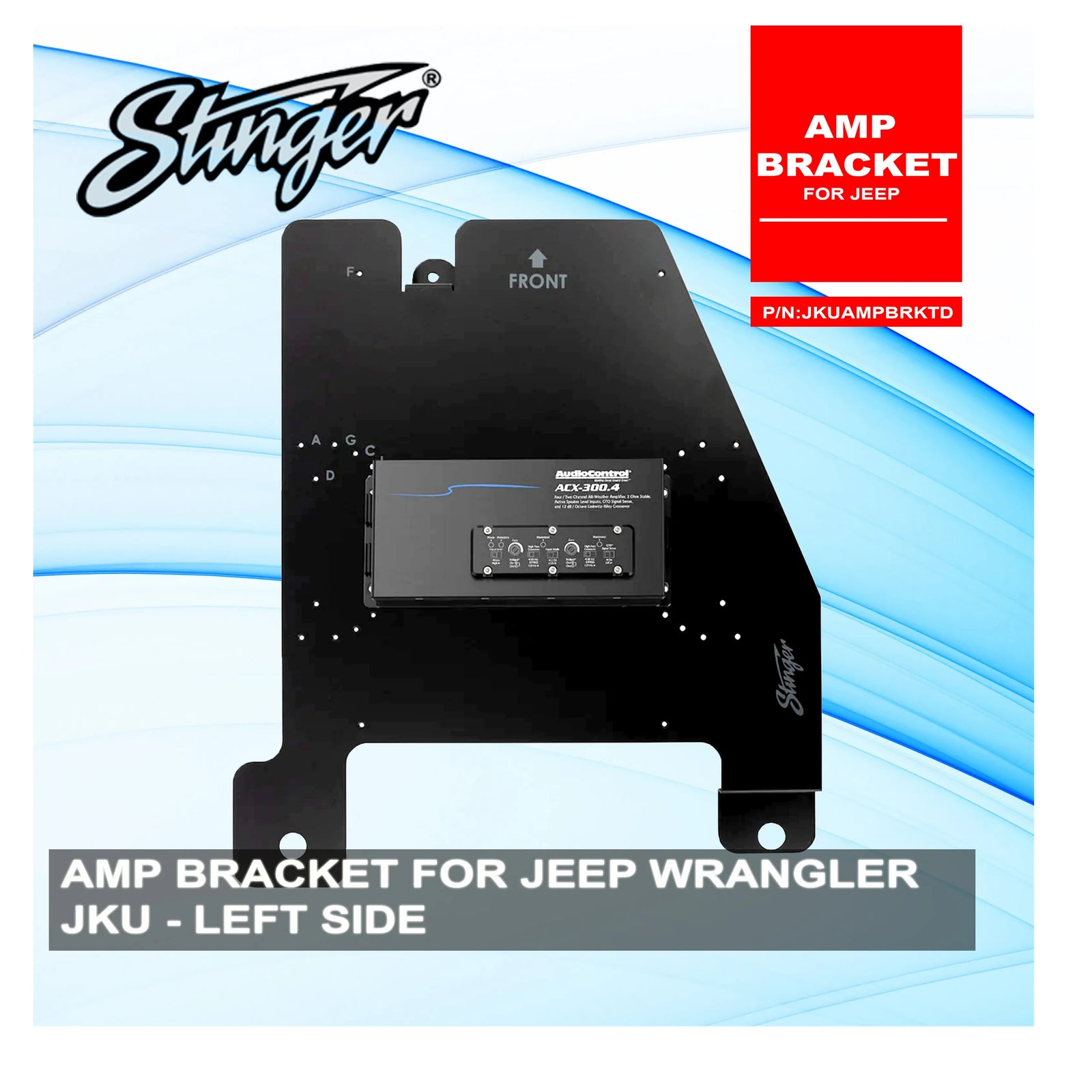Stinger JKUAMPBRKTD LHS Amplifier Bracket Suits Jeep Wrangler JKU