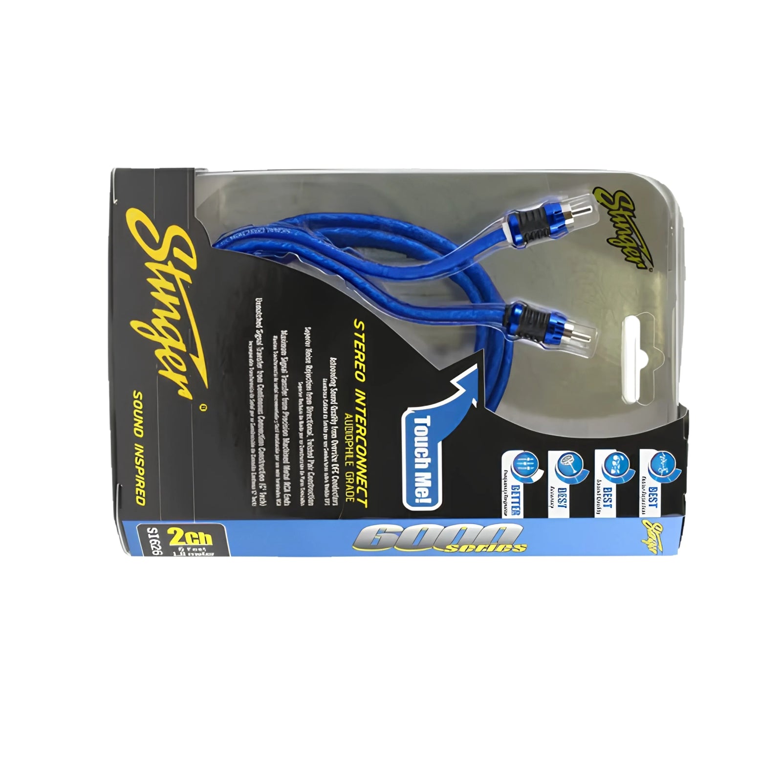 Stinger SI626 1.8m 6000 Series 2-Channel Shielded Directional Interconnects