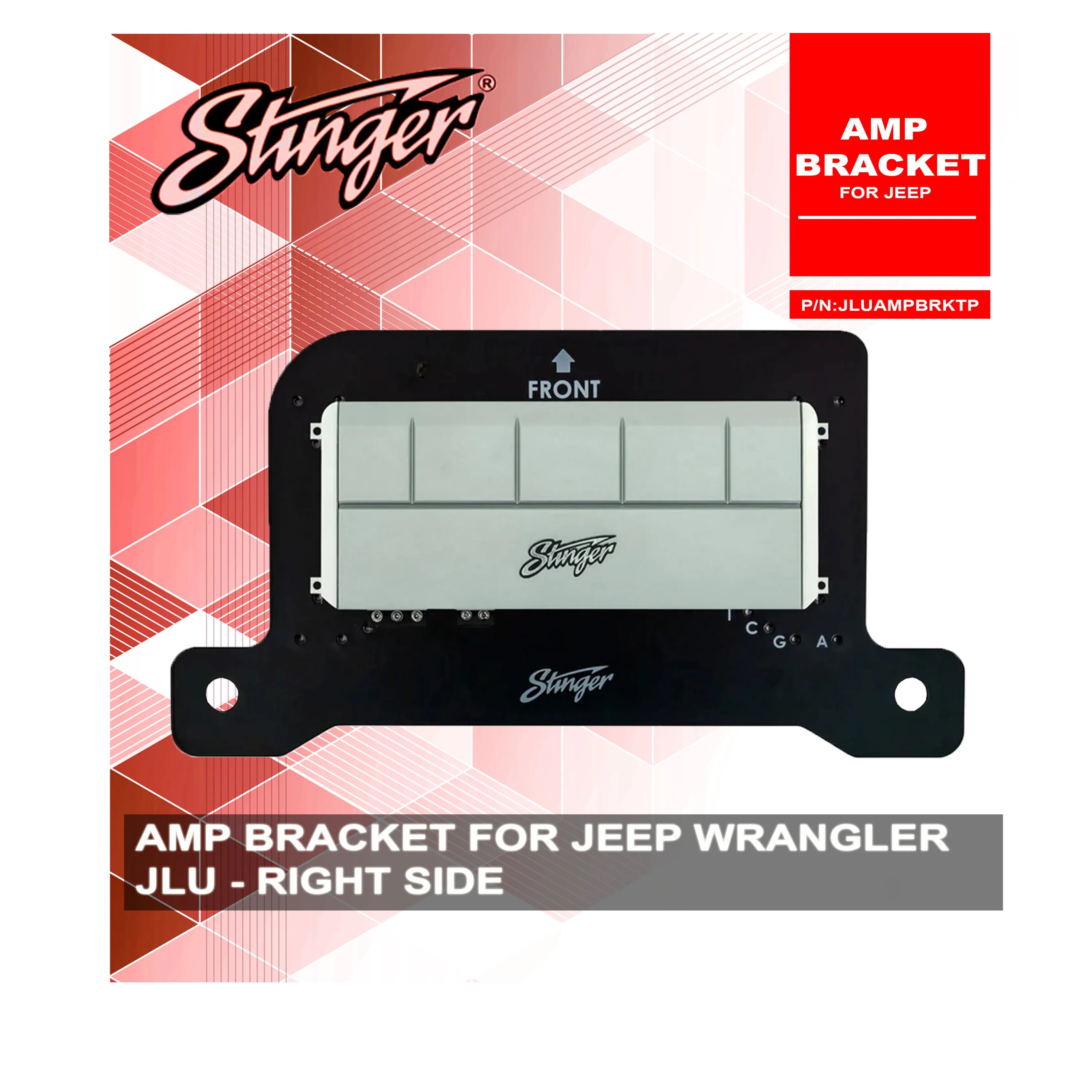 Stinger JLUAMPBRKTP RHS Amplifier Bracket Suits Jeep Wrangler JLU