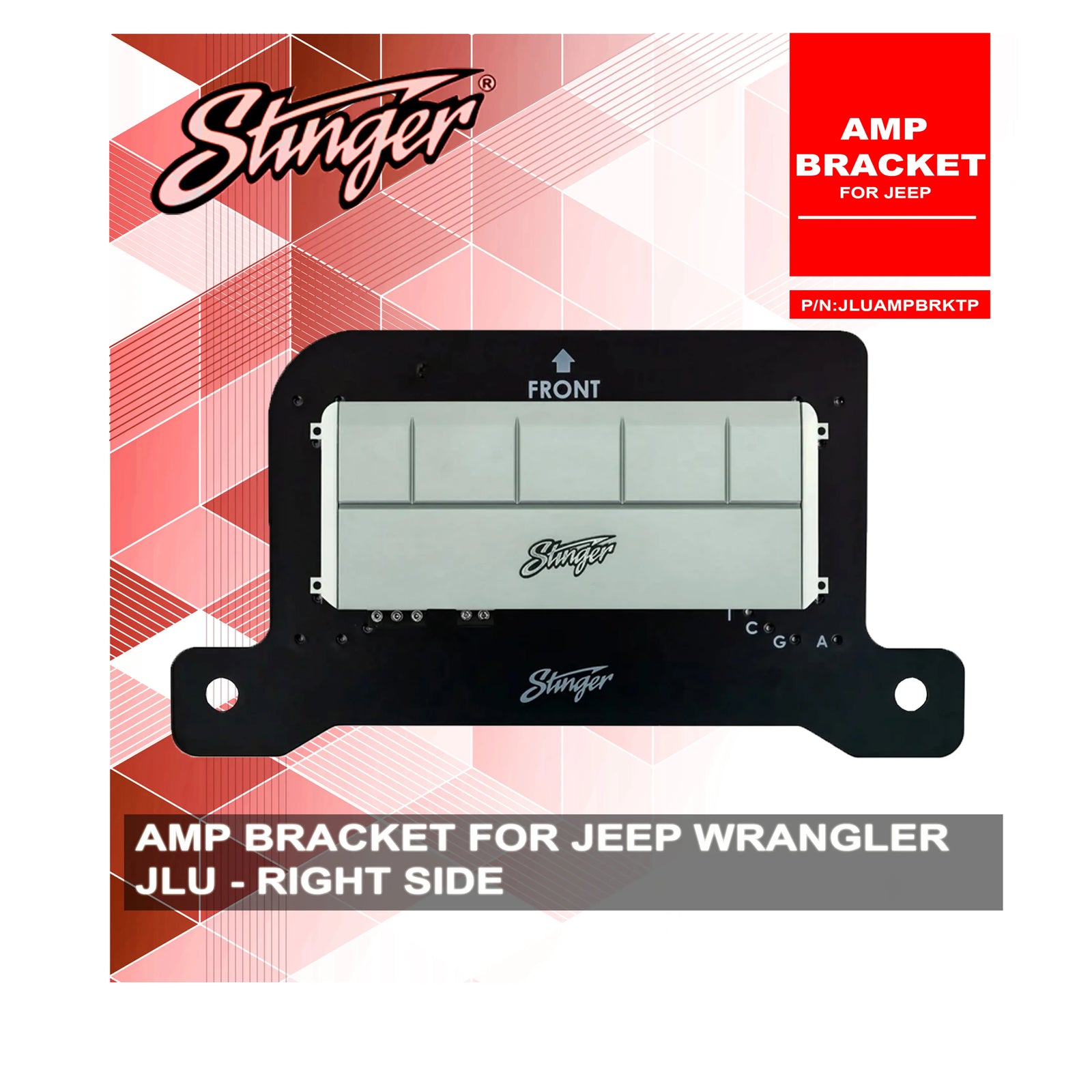 Stinger JLUAMPBRKTP RHS Amplifier Bracket Suits Jeep Wrangler JLU