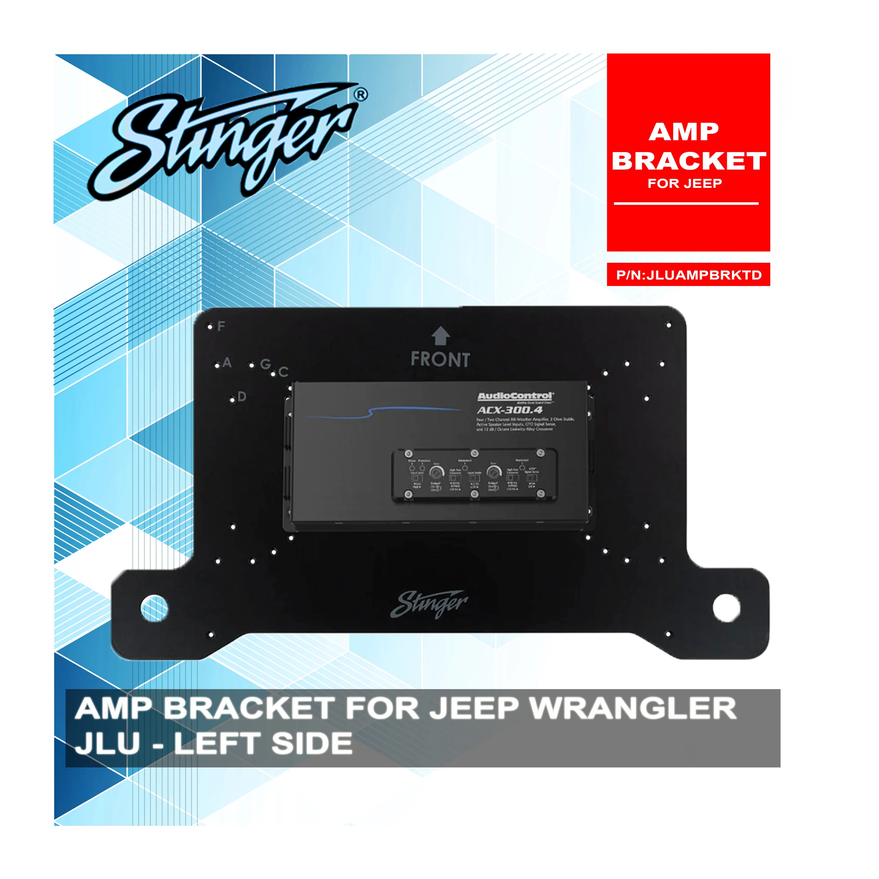 Stinger JLUAMPBRKTD LHS Amplifier Bracket Suits Jeep Wrangler JLU