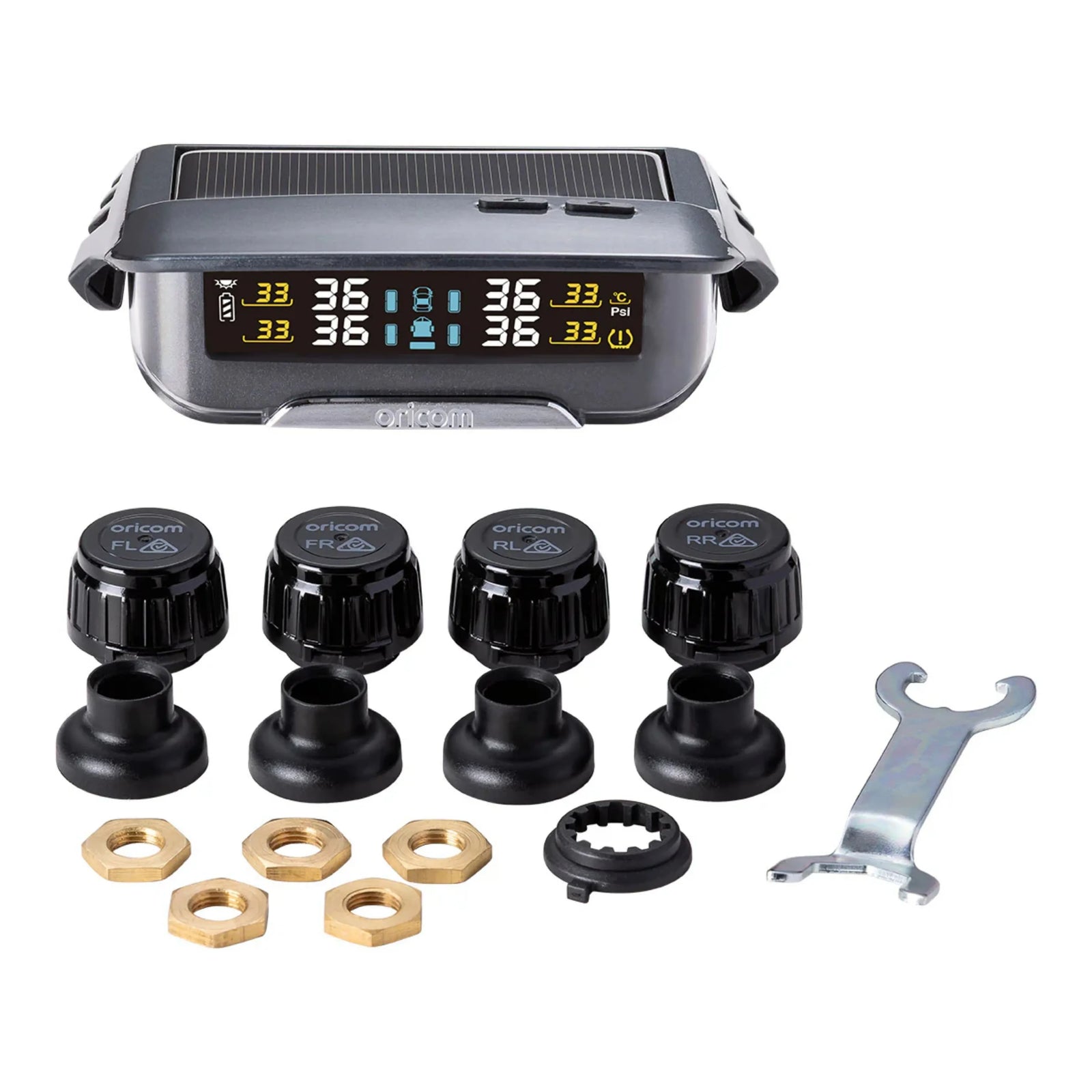 Oricom TPMS10-4E Tyre Pressure Monitoring System with 4 External Sensors and App Functionality
