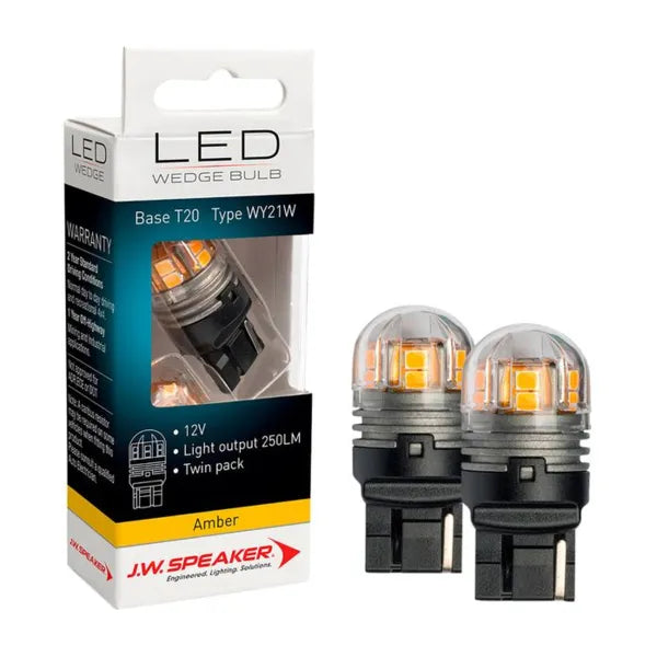 J.W. Speaker 990126 | Amber Wedge Bulbs | 12/24V WY21W T20