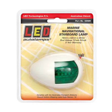 LED Autolamps 52WG 12/24V LED Marine Navigation Starboard Lamp