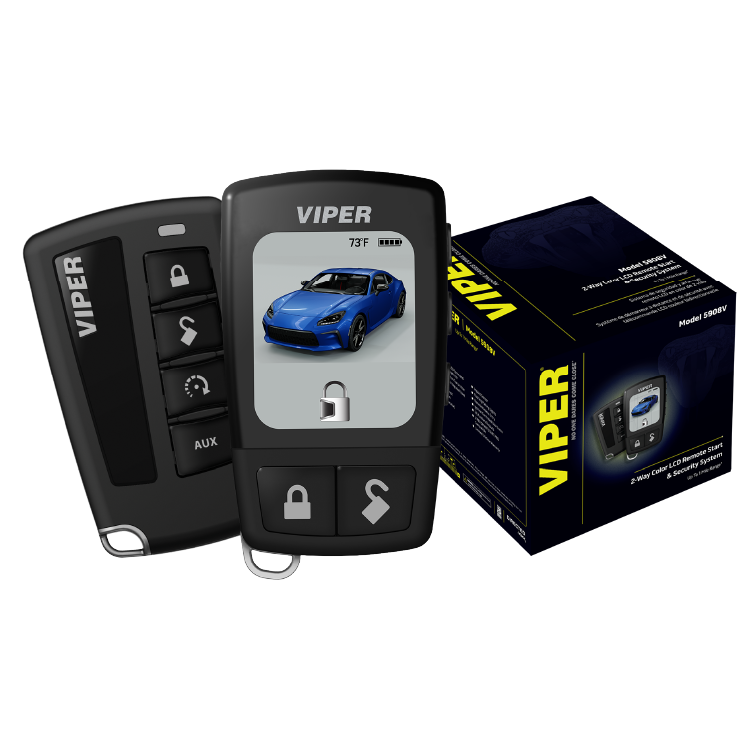 VIPER 5908V color LCD 2-way remote start and security system with vibrant display and 1-mile range capability