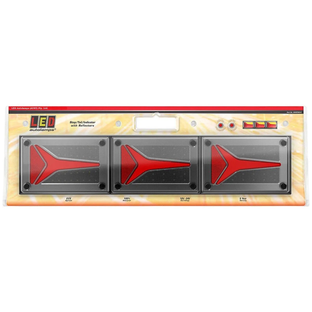 LED Autolamps 595STIM3-2 Triple LHS/RHS Stop/Tail/Indicator Lamp Diffused Tail