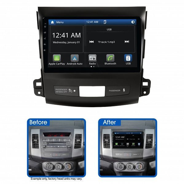 Aerpro AMAMB11 9" Multimedia Receiver Suit Mitsubishi Outlander ZH & Peugeot 4007