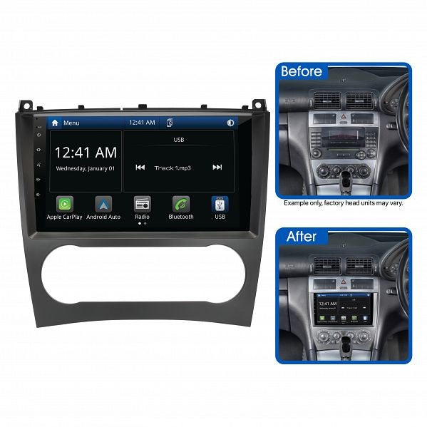 Aerpro AMAMC4 9" Multimedia Receiver Suit Mercedes C-Class 2004 - 2006 & CLC 2008 - 2011