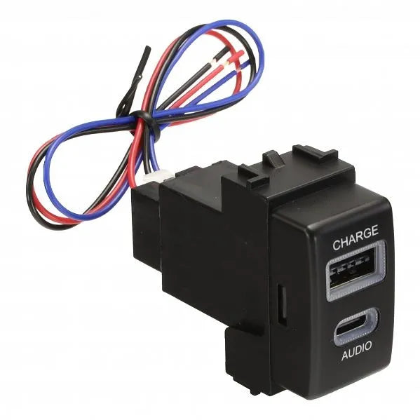 Aerpro APUSBNS4 | USB-C Pass-Through & USB Charge Socket | Suit Nissan Various Models (21mm x 36mm)