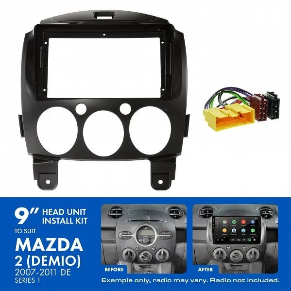 Aerpro AKMZ19 | 9" Install Kit Suit Mazda 2 2007 - 2011 (Compatible With Pioneer DMH-AP6650BT & Kenwood DMX80AXS)