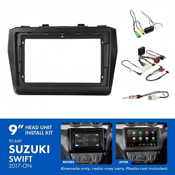 Aerpro AKSZ6 | 9" Install Kit Suit Suzuki Swift 2017 - (Compatible With Pioneer DMH-AP6650BT & Kenwood DMX80AXS)