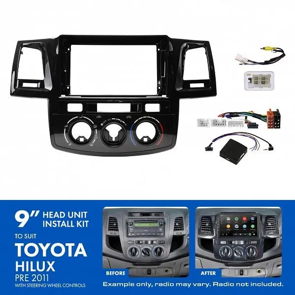 Aerpro AKTO9 | 9" Install Kit Suit Toyota Hilux Pre 2011 (Compatible With Pioneer DMH-AP6650BT & Kenwood DMX80AXS)