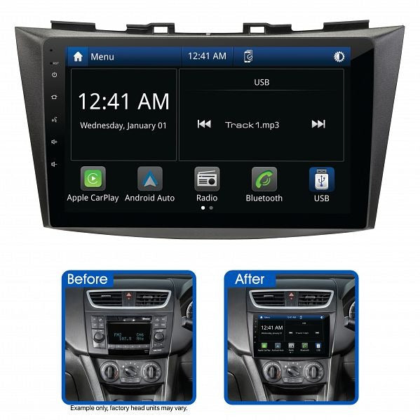Aerpro AMASZ4 9" Multimedia Receiver Suit Suzuki Swift 2011 - 2017 (With Phone Buttons)