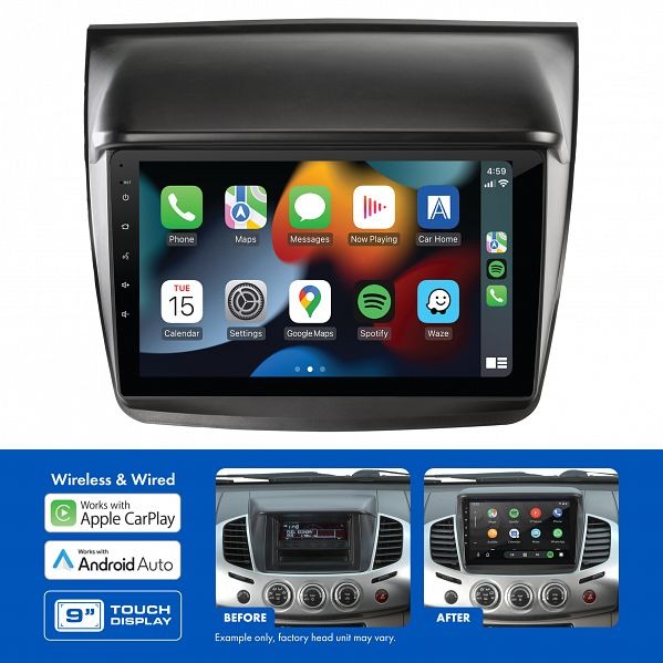 Aerpro AMAMB3 | 9" Multimedia Receiver Suit Mitsubishi Triton/Challenger 2012 - 2014