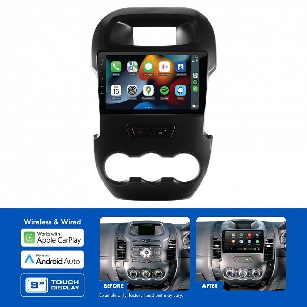 Aerpro AMAFO2 | 9" Multimedia Receiver Suit Ford Ranger PX 2012 - 2015