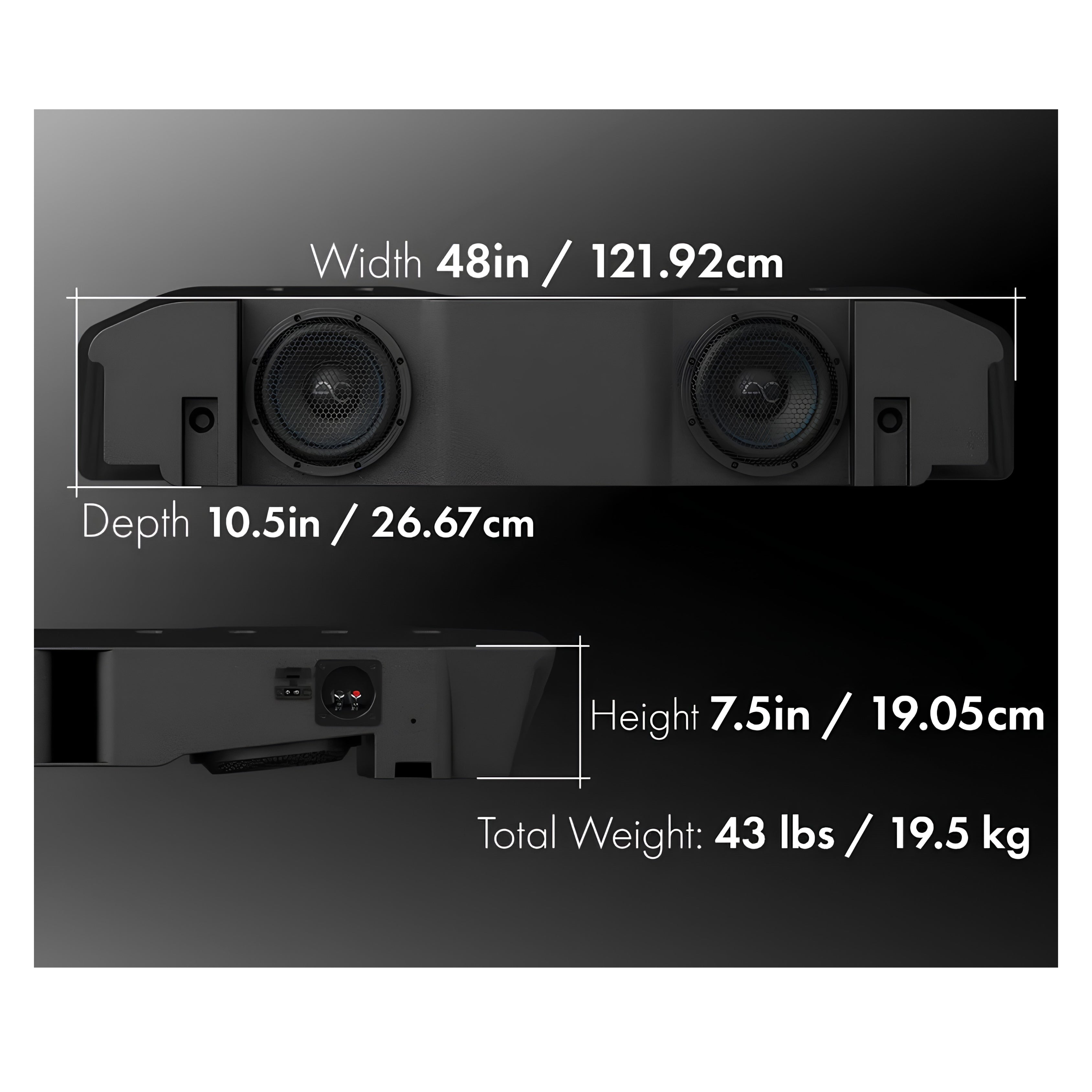 AudioControl TXJTD8 Dual 8" Under Seat Vented Jeep Gladiator Subwoofer Enclosure
