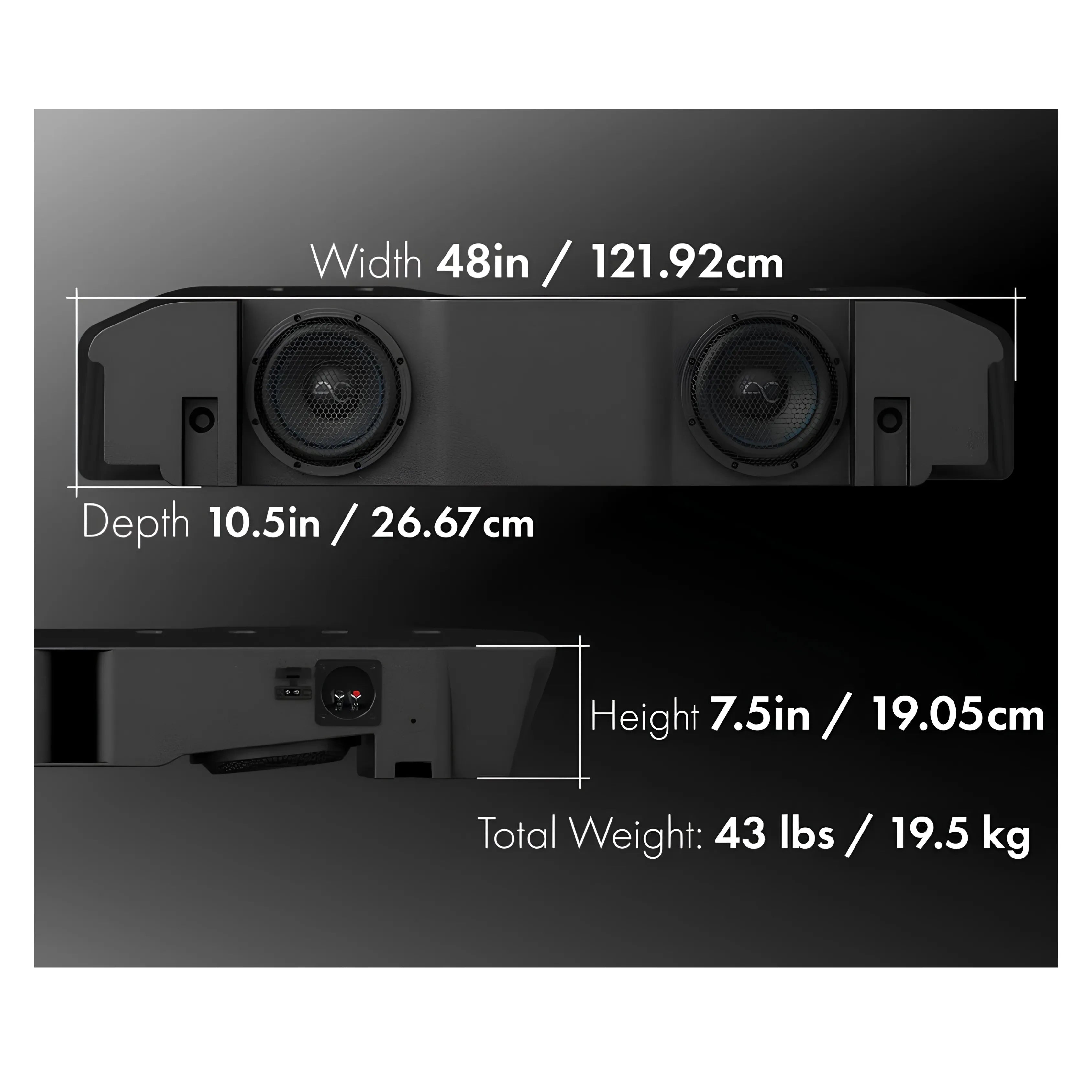 AudioControl TXJTD8 Dual 8" Under Seat Vented Jeep Gladiator Subwoofer Enclosure