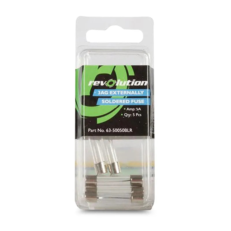 Revolution 63-50050BLR 5A 3AG Glass Fuse - 5pcs