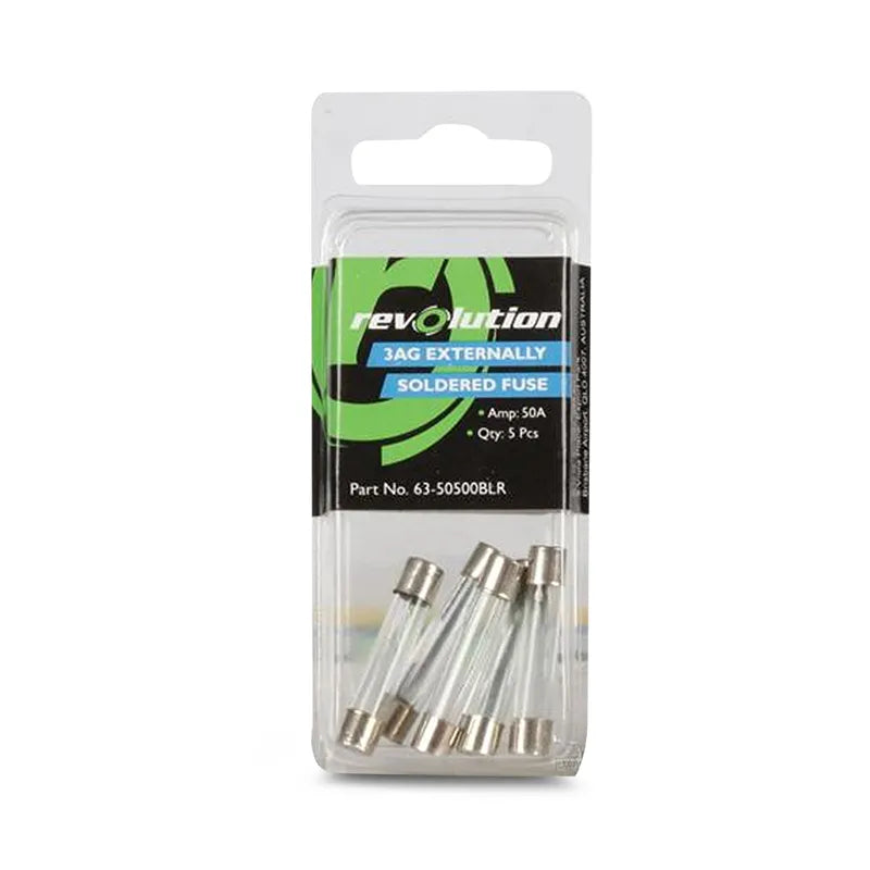 Revolution 63-50500BLR 50A 3AG Glass Fuse - 5pcs