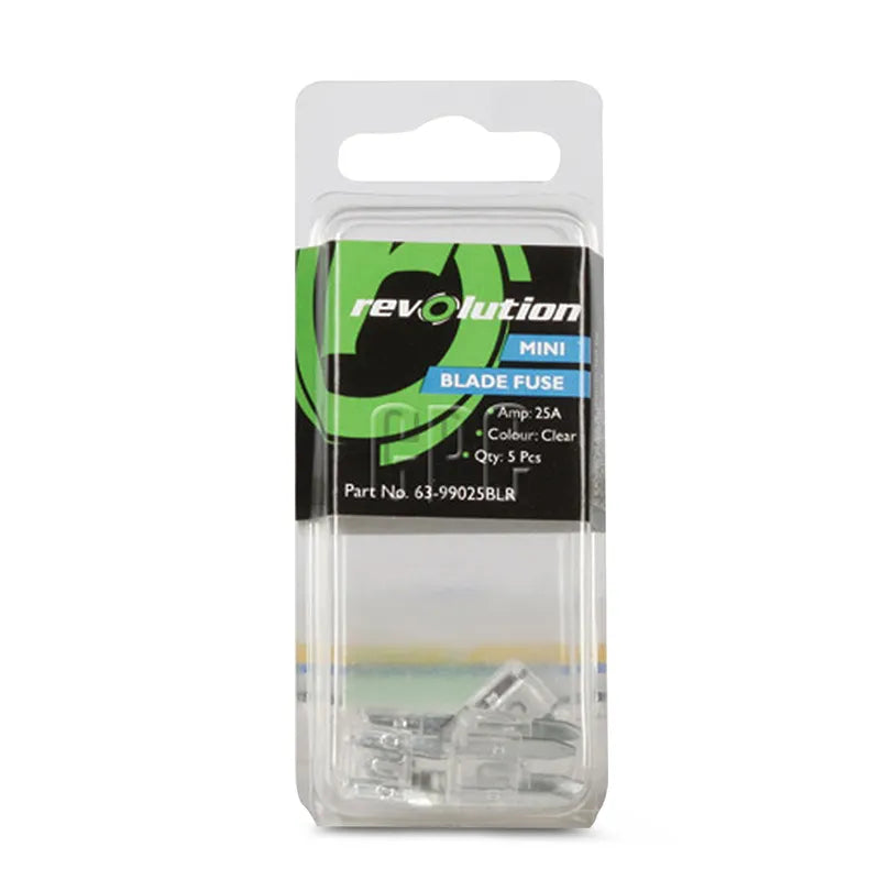 Revolution 63-99025BLR 25A Mini Blade Fuse - 5pcs White