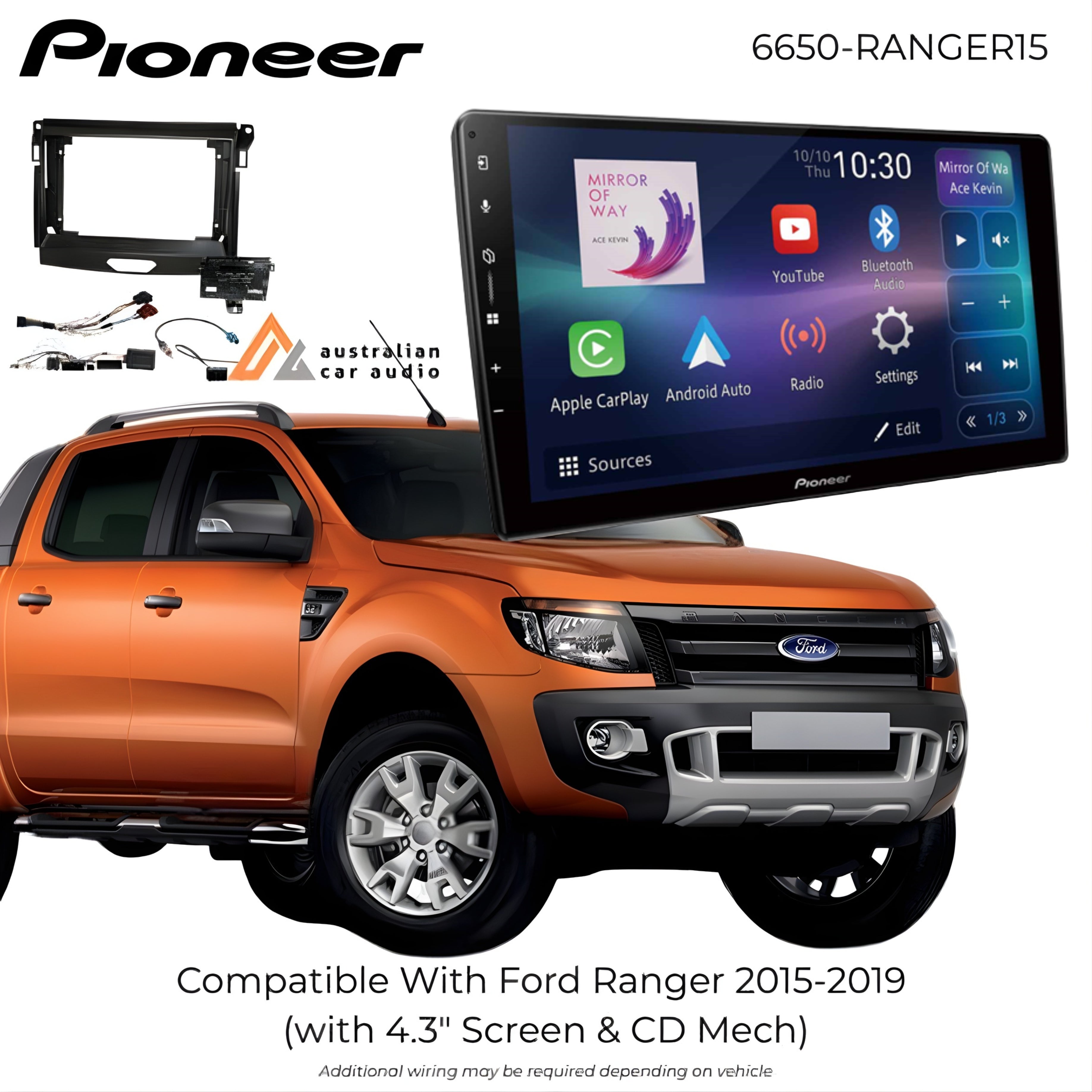 Pioneer 6650-RANGER15 Ford Ranger 9" Wireless AV Receiver