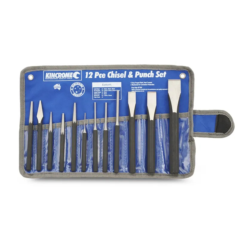 KINCROME 07104 Chisel & Punch Set - 12 Piece