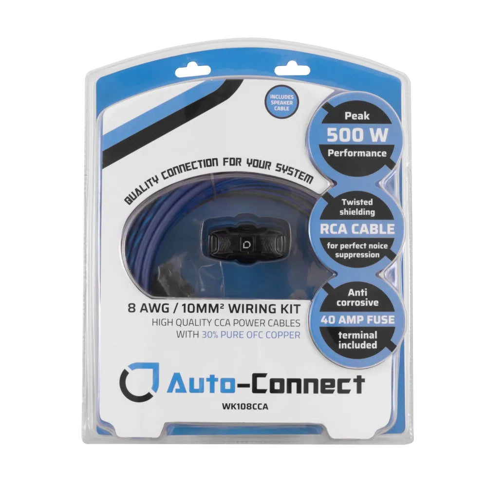 Auto-Connect AC-WK108CCA 8 AWG/10mm² High-Quality CCA Power Cable Wiring Kit
