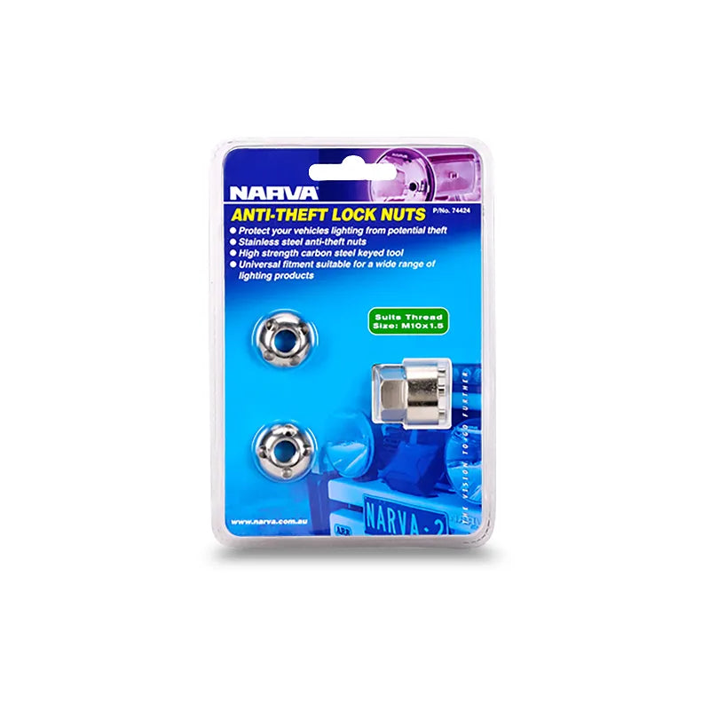 Narva 74424 Anti-Theft Lock Security Nuts - M10 x 1.5