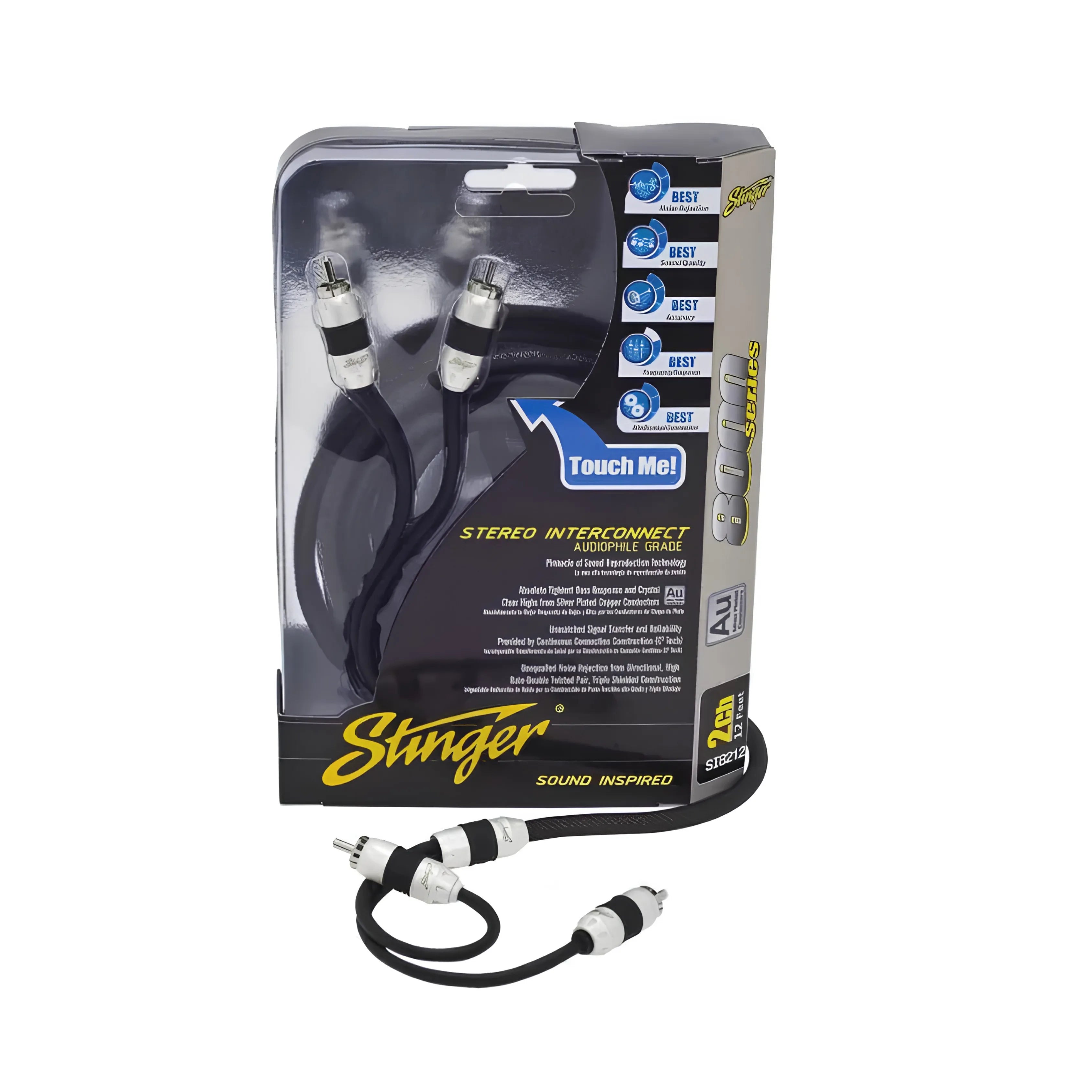 Stinger SI823 8000 Series 2 Channel RCA Cable 3ft