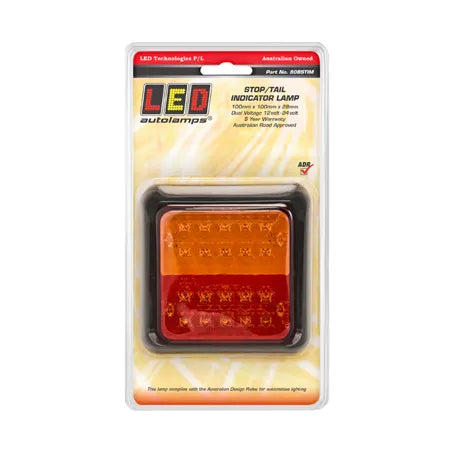 LED Autolamps 80BSTIM MultiVolt Stop/Tail/Indicator Lamp Black Bracket 40cm Wire